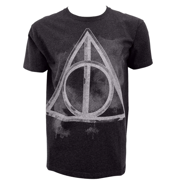 Warner Bros Best Sellers Deathly Hallows Smoky Charcoal T-Shirt 3 Warner Bros Best Sellers Deathly Hallows Smoky Charcoal T-Shirt
