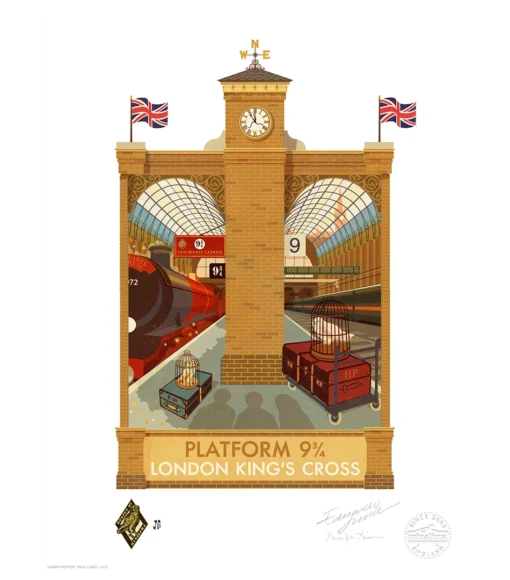 Warner Bros Platform 9¾ MinaLima Exclusive Platform 9 3/4 Print
