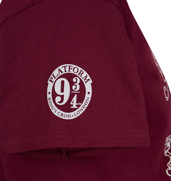 Warner Bros The Marauder's Map Burgundy T-Shirt 5 Warner Bros The Marauder's Map Burgundy T-Shirt